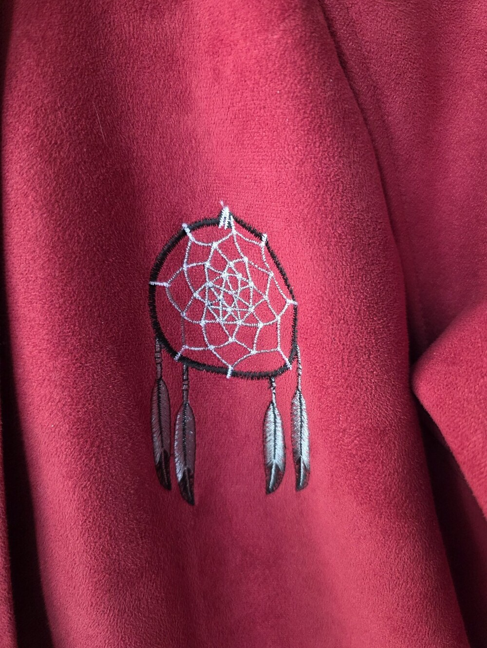 Vintage Northern Lifestyles Faux Fur Indigenous Wolf Tribal Winter Red Parka - Picture 5 of 13